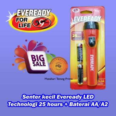 Senter kecil Eveready LED Technologi 25 hours + Baterai AA/A2 LC1L2A