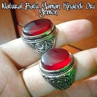 Cincin Batu Akik Natural Yaman Kabdi Habsyi Original Yemen Dimensi Batu 16mm Memo dan Batu