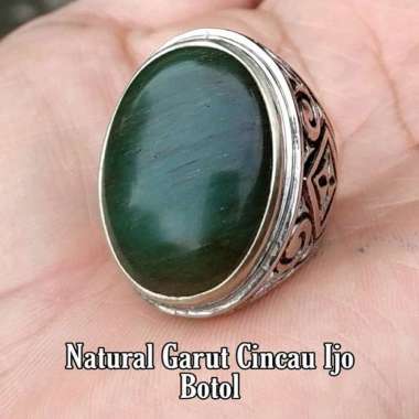 CINCIN NATURAL BATU AKIK HIJAU CINCAU GARUT IJO BOTOL ASLI GARUT BIG SIZE