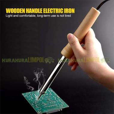 Alat Solder Listrik 40W Alat Patri Listrik Timah Plastik Gagang Kayu