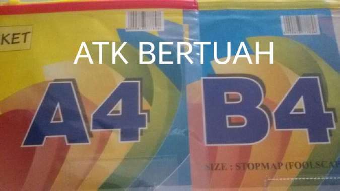 MAP PLASTIK RESLETING REL ZIPPER POCKET FILE A4 B4 B4
