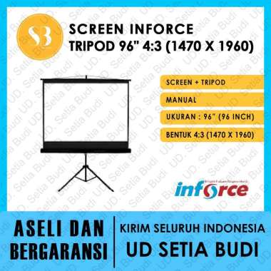 Layar Proyektor Tripod Inforce Manual 96" 4:3