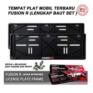 Tatakan Dudukan Tempat Plat Nomor Mobil Terbaru FUSION R Lengkap Baut
