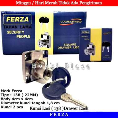 KUNCI TARIKAN LACI LOKER LEMARI KAYU KUNCI LACI FERZA 138 DRAWER LOCK