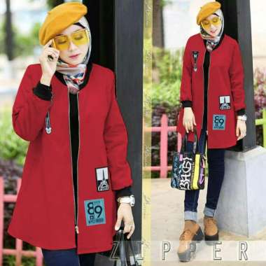 FEMMESHOPA-NO BRANDS/PAKAIAN DEWASA/JAKET MOTIF WANITA-FN MAGNUM JAKET L MERAH