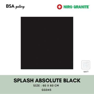 NIRO GRANITE 60X60 SPLASH ABSOLUTE BLACK / GRANIT LANTAI DINDING HITAM