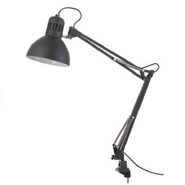 Kap Lampu Arsitek Meja Kerja Sistem Tekuk & Capit Modern _Hitam