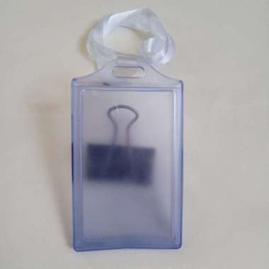 Card Holder Karet Vertikal 2 sisi Tali Transparan