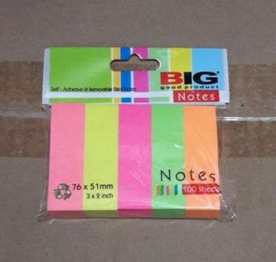 Big Post It / Stick Note 76 X 51 Mm 5 Warna