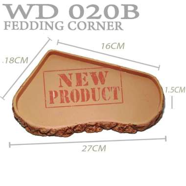 WD020B LARGE FEEDING DISH CORNER SUDUT TEMPAT PIRING WADAH MAKAN KURA-KURA DARAT REPTILE SULACATA SU