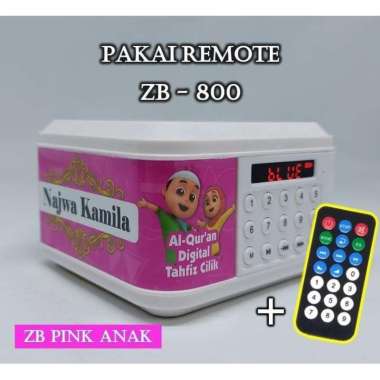 (CETAK NAMA) SPEAKER AL QURAN ADVANCE 600BT / ZIBI TP800BT PAKAI REMOT Zb Pink Remote