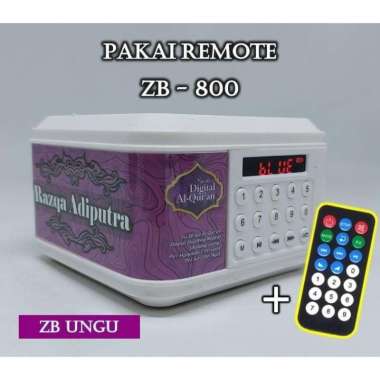 (CETAK NAMA) SPEAKER AL QURAN ADVANCE 600BT / ZIBI TP800BT PAKAI REMOT Zb Ungu Remote