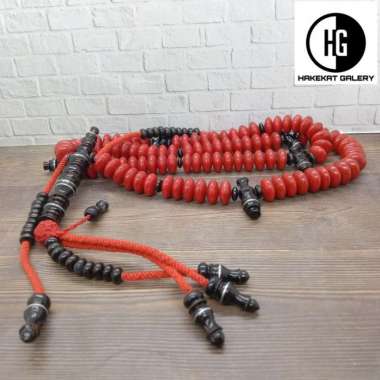 tasbih tijani red coral kombinasi akar bahar merah E82