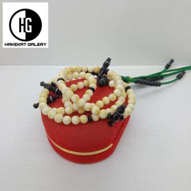 tasbih thariqah tijani/tarekat tijaniyah white Marjan mix black yuser D1111