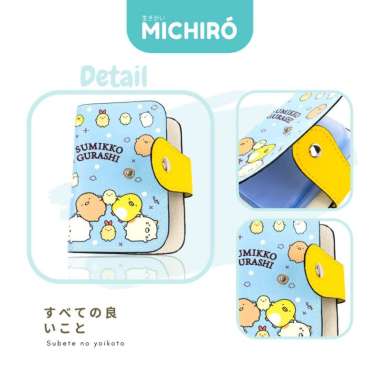 Michiro Dompet Kartu Kulit PU Motif Karakter Lucu Card Holder Gaya Korea Limited Edition Leather Car