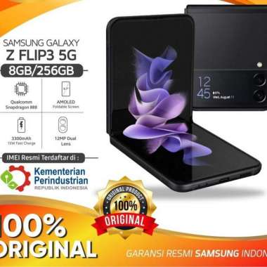 Samsung Galaxy Z Flip 3 5G 256GB Ram 8GB Black SEIN 1 Tahun BNIB