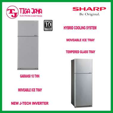 SHARP SJ-IG570M-SL SJIG570M KULKAS 2 PINTU INVERTER GRAND VETRO SERIES