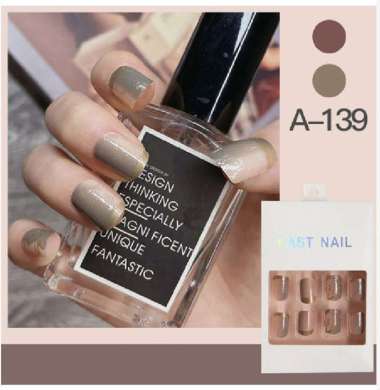 SK-K80 Kuku Palsu Motif Wanita Korea Perawatan Kuku Sticker Kuku Anti Air Hiasan Kuku Nail Art Kuku 