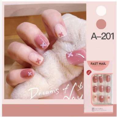 SK-K80 Kuku Palsu Motif Wanita Korea Perawatan Kuku Sticker Kuku Anti Air Hiasan Kuku Nail Art Kuku