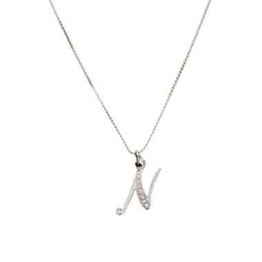 1901 Jewelry Kalung Silver Swarovski Inital N
