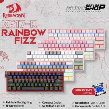 Redragon 60% RAINBOW FIZZ K617 R Mechanical - Gaming Keyboard Black
