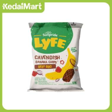 Sunpride Lyfe Cavendish Banana Chips Beef BBQ 55 Gram