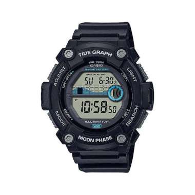 CASIO Sports Moon Data Tidegraph 100m Original W-S1300H Jam Tangan Pria Black