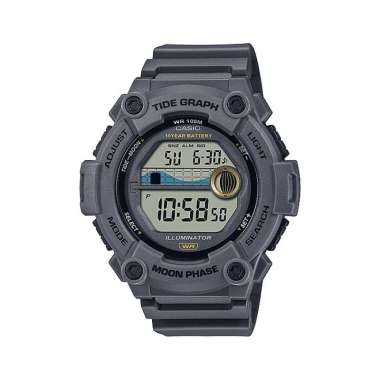 CASIO Sports Moon Data Tidegraph 100m Original W-S1300H Jam Tangan Pria Grey