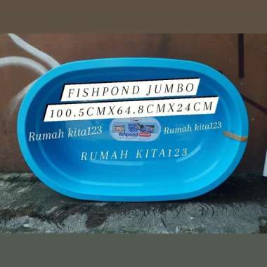 Fishpond Bak Plastik Ikan Besar JUMBO Kolam Plastik Aquarium Kura BIRU