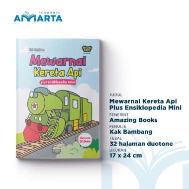 Buku Mewarnai Kereta Api Plus Ensiklopedia Mini