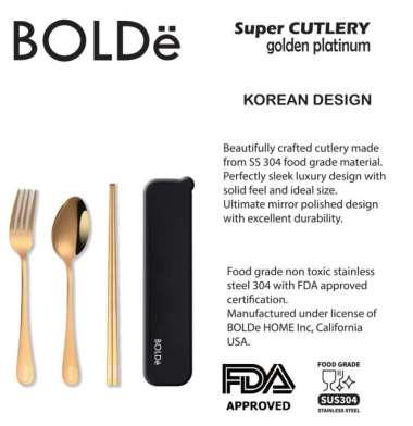 BOLDe Super Cutlery Gold Platinum Set 4pcs