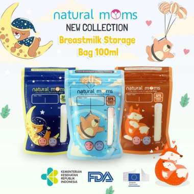 Kantong ASI Natural Moms 100ml / Breastmilk Storage Natural Moms 1 Box isi 30pcs