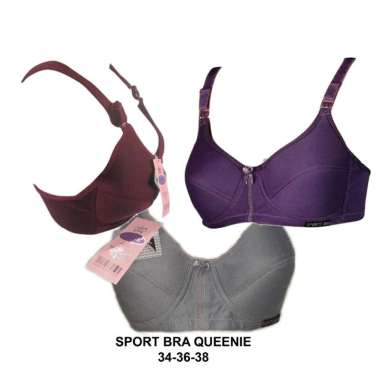 Kusumawardani Bra Bh Sport Queenie Wanita Tanpa Kawat Busa Tipis Putih Gading 36