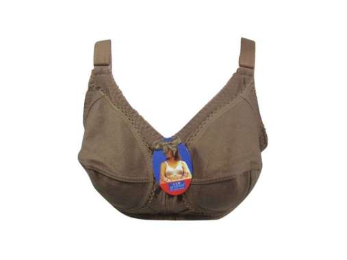 Anissa Pejuang Bra / BH Wanita Queenie Sister Polos Big Cup Tanpa Kawat Tanpa Busa Mocca 36C