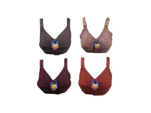 Anissa Pejuang Bra / BH Wanita Queenie Sister Polos Big Cup Tanpa Kawat Tanpa Busa Cream 36C