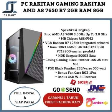 NEW PC Gaming/ KOMPUTER GAMING RAKITAN AMD A8 7650 R7 2GB RAM 8GB -4GB 8GB