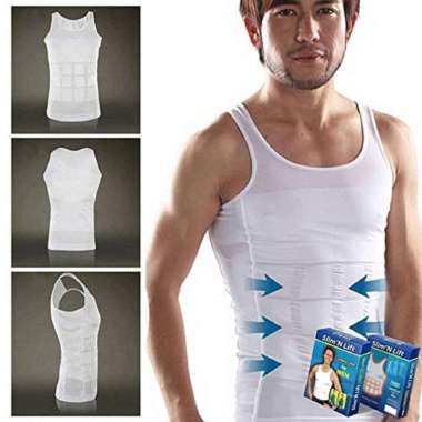 KAOS DALAM KUTANG SINGLET KORSET PRIA Melangsingkan dan Meratakan Perut Buncit - Slim N Lift XXL