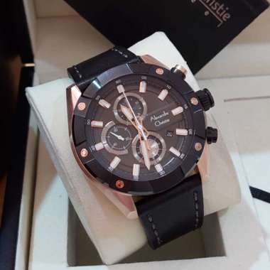 JAM PRIA ALEXANDRE CHRISTIE AC 6604 AC6604 LEATHER ORIGINAL ROSEGOLD BLACK