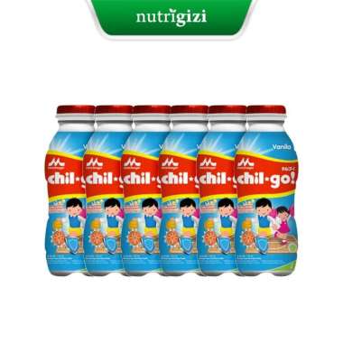 Nutrigizi | Morinaga Chil-Go Susu UHT Cair Siap Minum Pertumbuhan Anak 1-12 tahun 6 x 140 ml Vanila 
