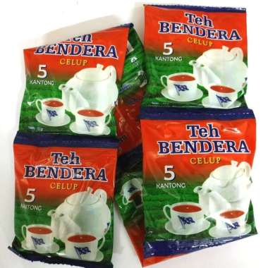 Teh celup sachet cap Bendera. 6sachet/renceng. (Teh bendera).