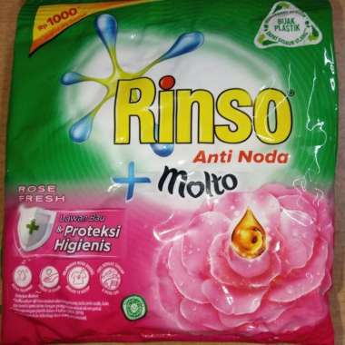 Promo Harga Rinso Anti Noda Deterjen Bubuk + Molto Pink Rose Fresh per 6 sachet 44 gr - Blibli