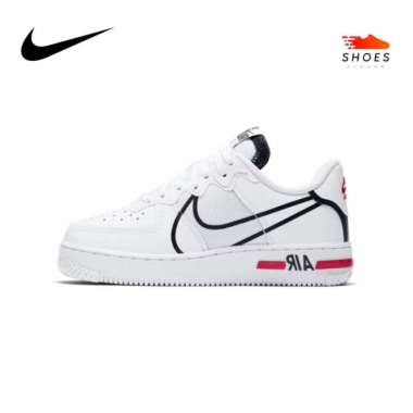 air force 1 react white red