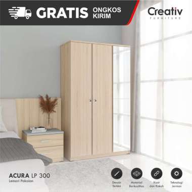 Creativ Lemari Pakaian Minimalis / Wardrobe Baju 3 Pintu / ACURA LP 300
