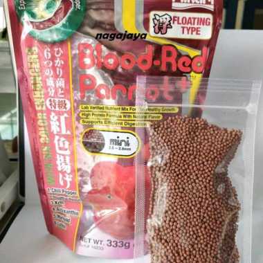 Hikari blood-red parrot+ 50 gram pelet ikan red parrot mini floating