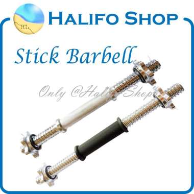 STIK PENDEK Lurus Barbel Dumbell Barbell Stick Solid Straight Bar Rubber 35cm