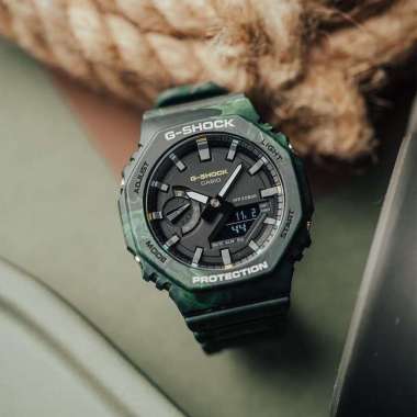 CASIO G-SHOCK Green Mystic Forest Carbon Core Guard Special Color Original Jam Tangan Pria [GA 2100]