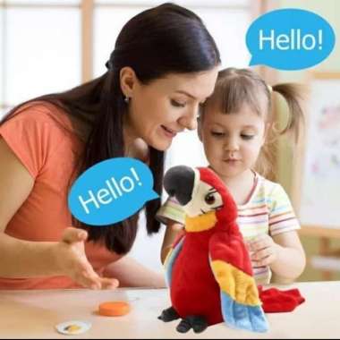 mainan boneka peniru suara burung beo bisa bicara boneka talking Multicolor