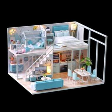 diy miniatur dollhouse Poetic Life Blue/miniatur rumah boneka
