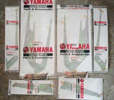 Original NOS Striping Stiker FULL Tangki Belakang Emblem Box aki Kanan Kiri Yamaha RX Special 1997 H