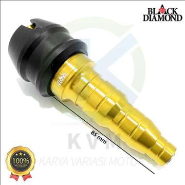 Jalu Knalpot Frame Slider Satuan 85mm Universal CNC Black Diamond Gold